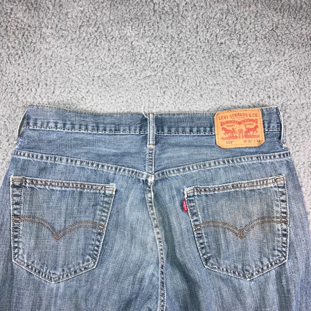 Levis 569 Jeans Men 32 Loose Straight Fit Medium Wash Casual‎ Western